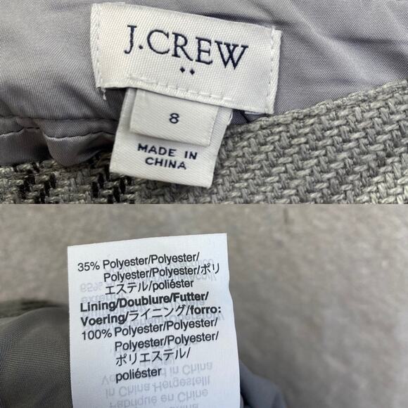 J. Crew Factory black/gray knit plaid A Line mini skirt size 8 - Picture 12 of 13